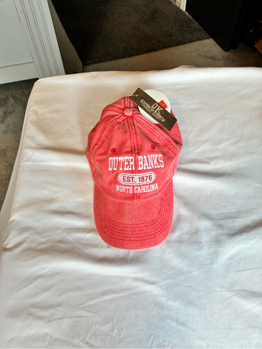 Outer Banks Red Cotton Baseball Cap - North Carolina